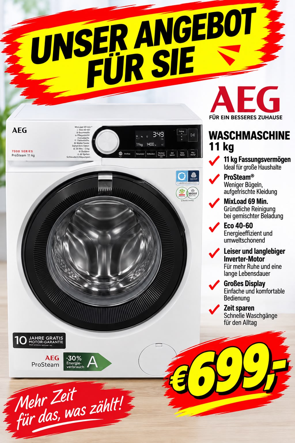 AEG-Waschmaschine-7000-Series-ProSteam-11kg-699EUR
