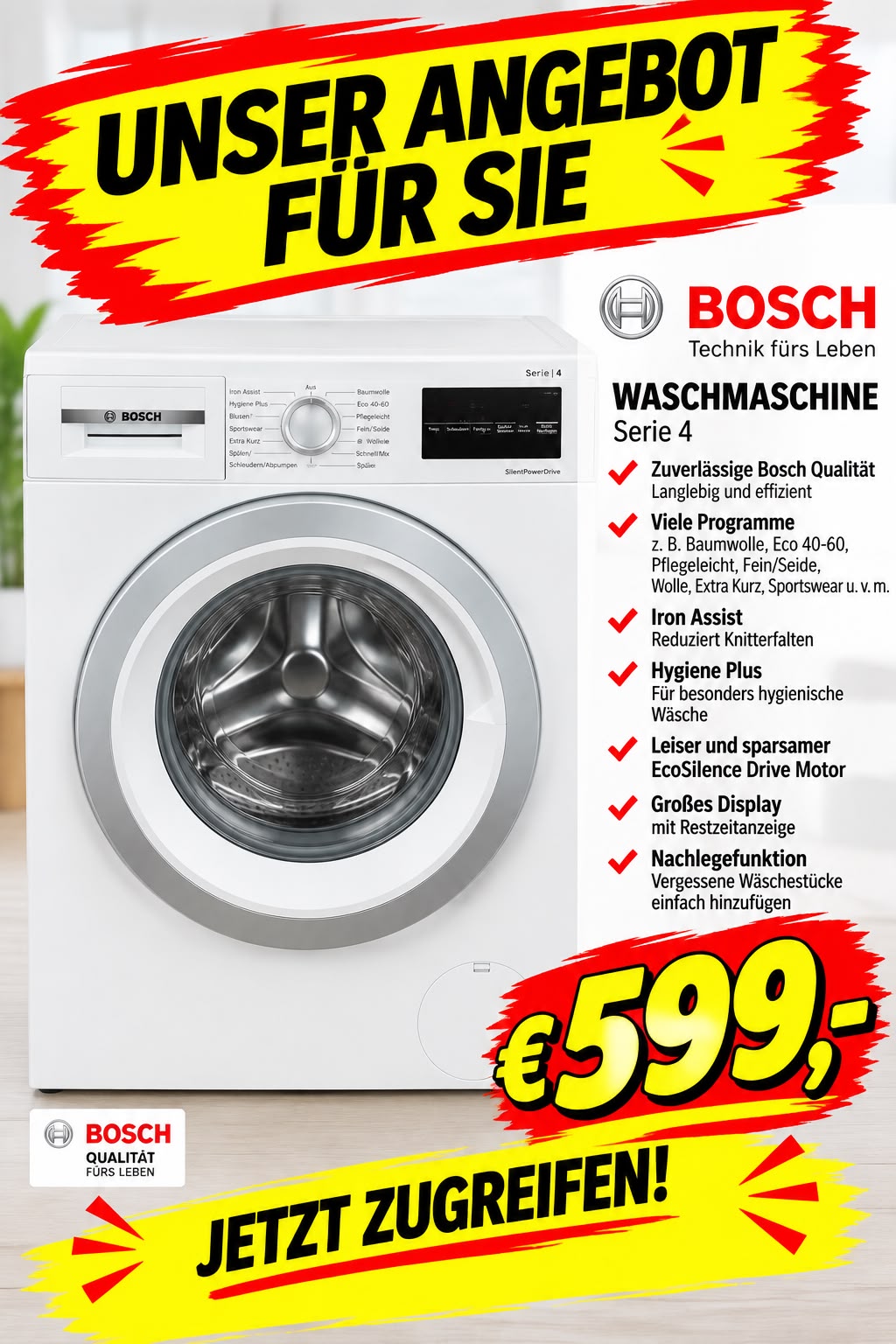 Bosch-Waschmaschine-Serie-4-599EUR